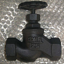 Вентиль запорный чугунный 15кч18п муфтовый Ду25 Ру16