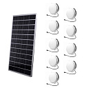 LED cветильник 100 Вт на солнечных батареях 9-и комплектный