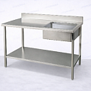 Производственный стол из нержавеющей стали с мойкой