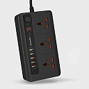 Блок розеток, 4 порта USB + 1 быстрая зарядка с 3 универсальными розетками