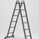 Алюминиевая двухсекционная шарнирная лестница-стремянка 6006