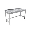 Стол рабочий с бортом и обвязкой с 3-х сторон без полки из нержавеющей стали