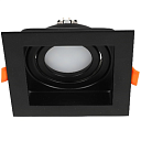 Светильник прямоугольный встраиваемый наклонный downlight GU5.3, черный (TEKLED), артикул 143-03512