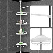 Полка для ванной комнаты угловая телескопическая 4-х ярусная Фото #3299746