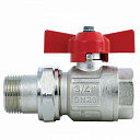 Металлический шаровой кран со сгоном бабочка 1