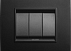 3М Рамка метал. чёрная монохромавая, выкл.1Mx3 чёрныe