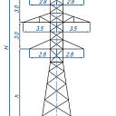 Опоры линий электропередачи У35-2Т+5