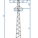 Опоры линий электропередачи П110-4У
