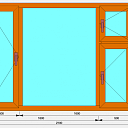 Окно-8_3 Ламинированый ПВХ 6000