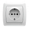 Розетка одинарная с заземлением с защитой CARMEN