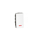 Выключатель одномодульный 10 AX - 250 V± квадрат белый с подсветкой 572006