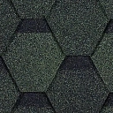 Гибкая черепица Eurasia, шестигранник, зелёный