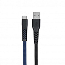 Кабель 2E USB 2.0 USB Type-C Flat Fabric 1M, (2E-CCTT-1MBL)