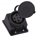 Розетка наружной установки наклонная трехфазная 3Р+Е 3х32А 380V (каучук)