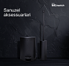 Комплект для ванной - мусорная корзина, туалетная щетка 101Grey-039-Grey 
