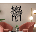 Настенное металлическое панно «Цветы в вазе»