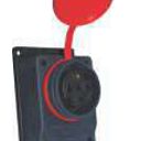 Настенная розетка MULTI-LET с заглушкой красная 3x32А