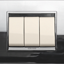 3М Рамка хром, выключатель 1Mx3 кремовые GEWISS,Италия