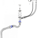 Сифон для ванны 1 1/2"х40 с выпуском и переливом