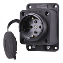 Розетка наружной уст. прямая с заглушкой 2Р+РЕ 1х16А 220-240V (каучук)