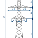 Опоры линий электропередачи П220-2Т+5