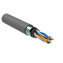Кабель связи, витая пара F/UTP, кат.6 4x2х23AWG solid, PVC, 305м, серый