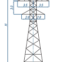 Опоры линий электропередачи У35-2ТС+5
