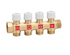 CALEFFI  Коллектор с индикаторными термометрами  4 вых.без фитингов 16mm*3/4
