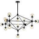 Люстра Chandelier 8911-15 15*E27 AMBER GLASS+BLACK METAL(TEK) 156-19502