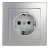 TOURAN Розетка с ЗК СЕРЕБРО