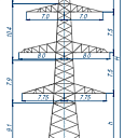 Опоры линий электропередачи 1У 330-2Т+10