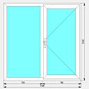 Окно-1_3 ПВХ 6000