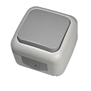 Выключатель 1-клавишный серый IP54 Viko Palmiye, накладной 380-36120