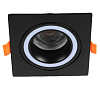 Светильник Low UGR фиксированный алюминиевый downlight, IP20, GU5.3, 1 светильник, черный, квадратный (TEKLED), артикул 143-03470
