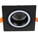 Светильник Low UGR фиксированный алюминиевый downlight, IP20, GU5.3, 1 светильник, черный, квадратный (TEKLED), артикул 143-03470