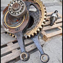 Червячная пара (вал эксцентриковый с шатунами, вал червячный) для насоса 9Т