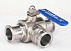 Кран шаровой трехходовый нержавеющий
