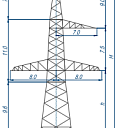 Опоры линий электропередачи 1У 330-1+10