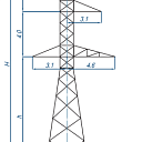 Опоры линий электропередачи У110-3+5