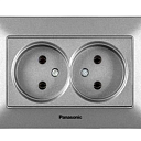 Розетка 2-я б/з Panasonic Karre Plus & Arkedia Slim, скрытая. Цвет: бронза, черный, серебро, темно-серый