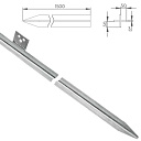 Стержень заземления, профильный, оцинкованный с пластиной 50X50X3X1500