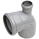 Отвод ПП для внутренней канализации комбинированный с дополнительным входом сверху 87° Ду 110х50 OSTENDORF