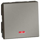 Выключатель двухмодульный 10 AX - 250 V± квадрат магнезиум с подсветкой 572536