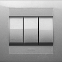 3М Рамка титан, выключатель 1Mx3 титан GEWISS,Италия