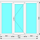 Окно-2_1 ПВХ 6000