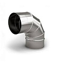 Отводы дымохода нержавеющие D= 110-450 мм, s_стенки= 0,5-1 мм, марка стали: AISI 430; AISI 316