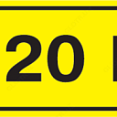 Самоклеящаяся этикетка 40х20 мм, символ "220В"