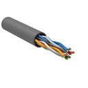 ITK Кабель связи витая пара U/UTP, кат.6 4х2х23AWG solid, PVC, 305м, серый