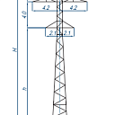 Опоры линий электропередачи П110-4В+4