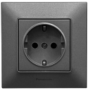 Розетка силовая Panasonic Karre Plus & Arkedia Slim одинарная с заземлением, скрытая. Цвет: бронза, черный, серебро, темно-серый